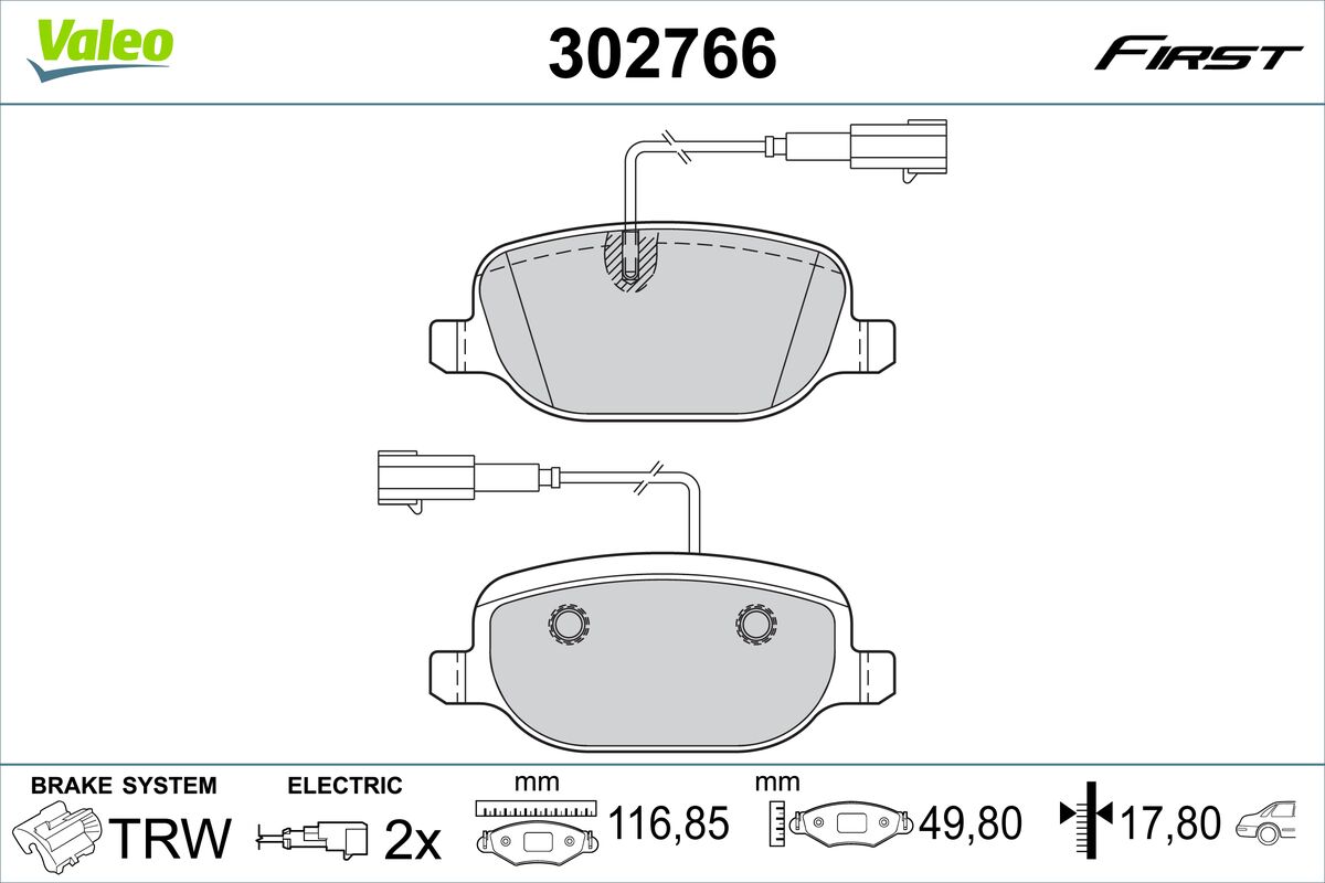 VALEO Fékbetét, mind 302766_VALEO